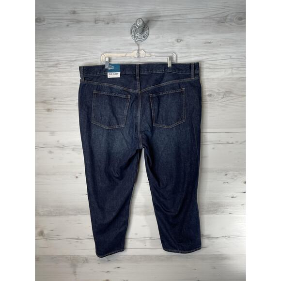 Old Navy Jeans Womens 20 Blue Denim High-Rise Slouchy Straight Button Fly Plus - Picture 7 of 13